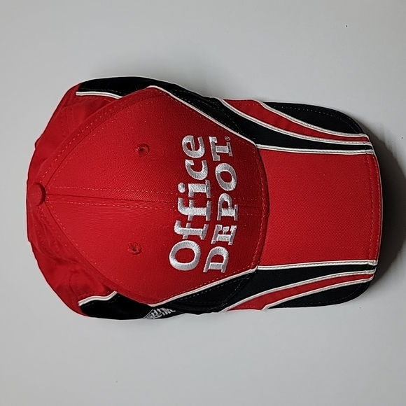 Office Depot Red, Black Carl Edward Roush Fenway Racing Ajustable Baseball Cap - Picture 9 of 11